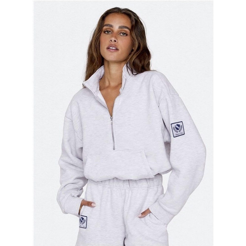 SET Active Light Gray Half-Zip Sweatshirt